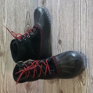 Sorel black suede and rubber waterproof mens lace up boots size 7